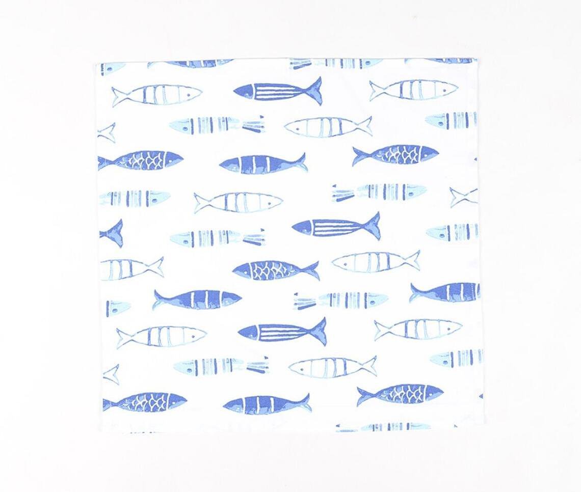 Set of 4 - Printed Fish Table Napkins