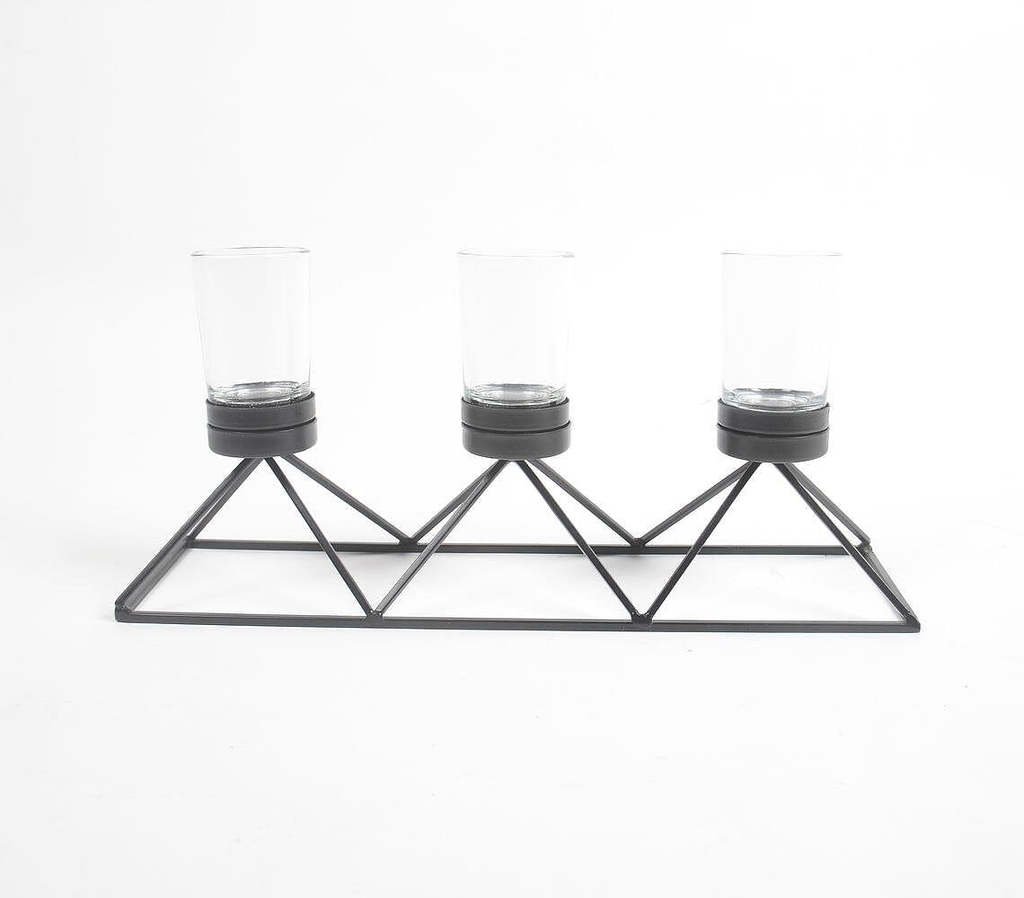 Triple Pyramidal Aluminium Tea Light Holder