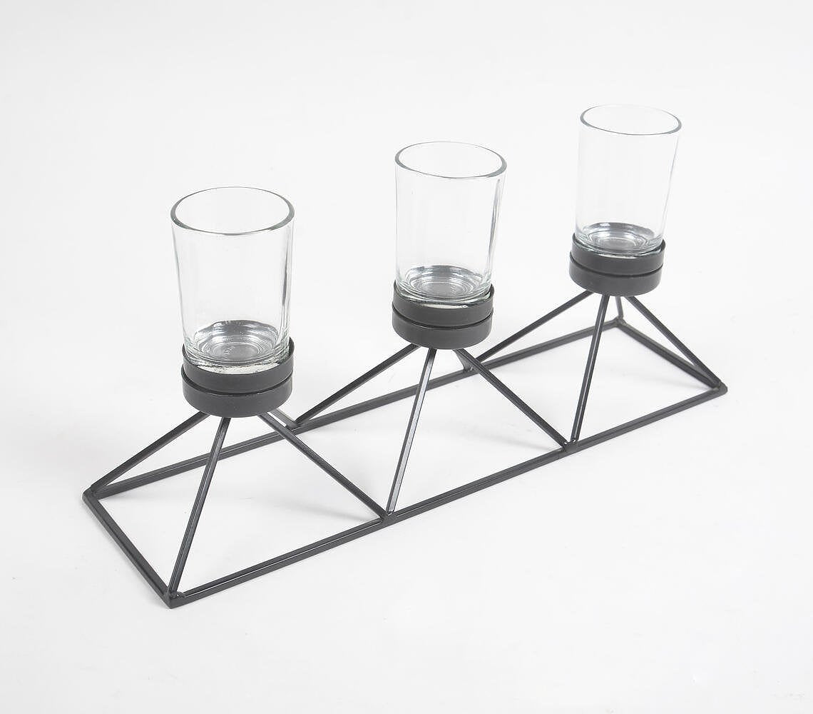 Triple Pyramidal Aluminium Tea Light Holder