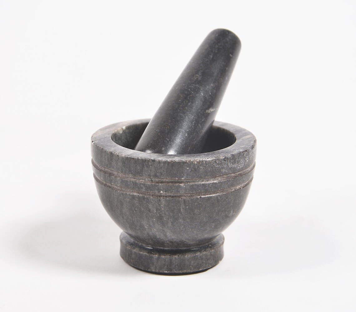 Turned Marble Mortar & Pestle Set