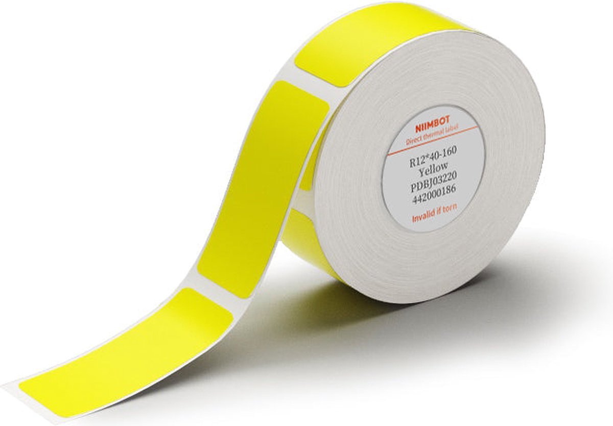 Niimbot - Labels/Etiketten D110/D11/H1S/D101 - 12x40mm - Fel Geel