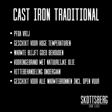 Skottsberg Cast Iron Casserole 28 cm 5.5 l Black Cast Iron