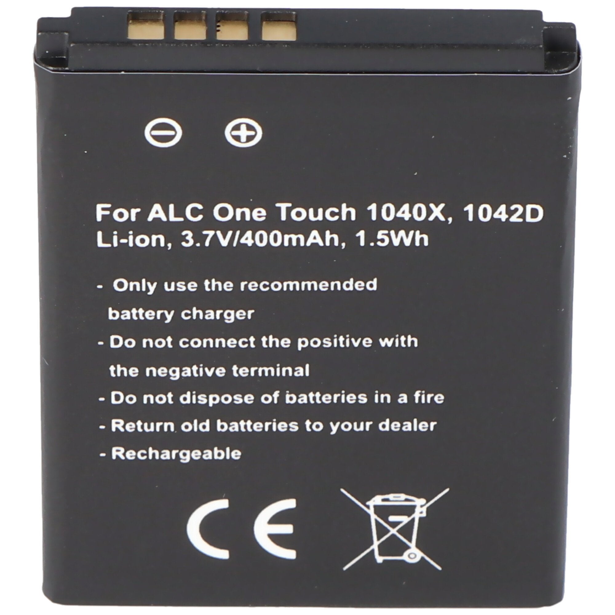 Batterij geschikt voor de Alcatel CAB0400000C1 batterij One Touch 1040X, One Touch 1042D, OT 1040X,