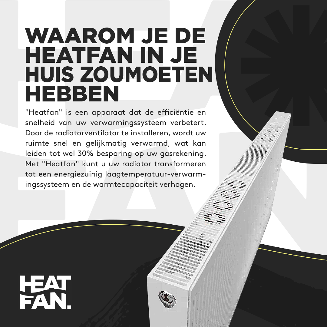 Heatfan 5 Pro - Radiator fan with smart controller - Universal size - Silent Convector Fan - White