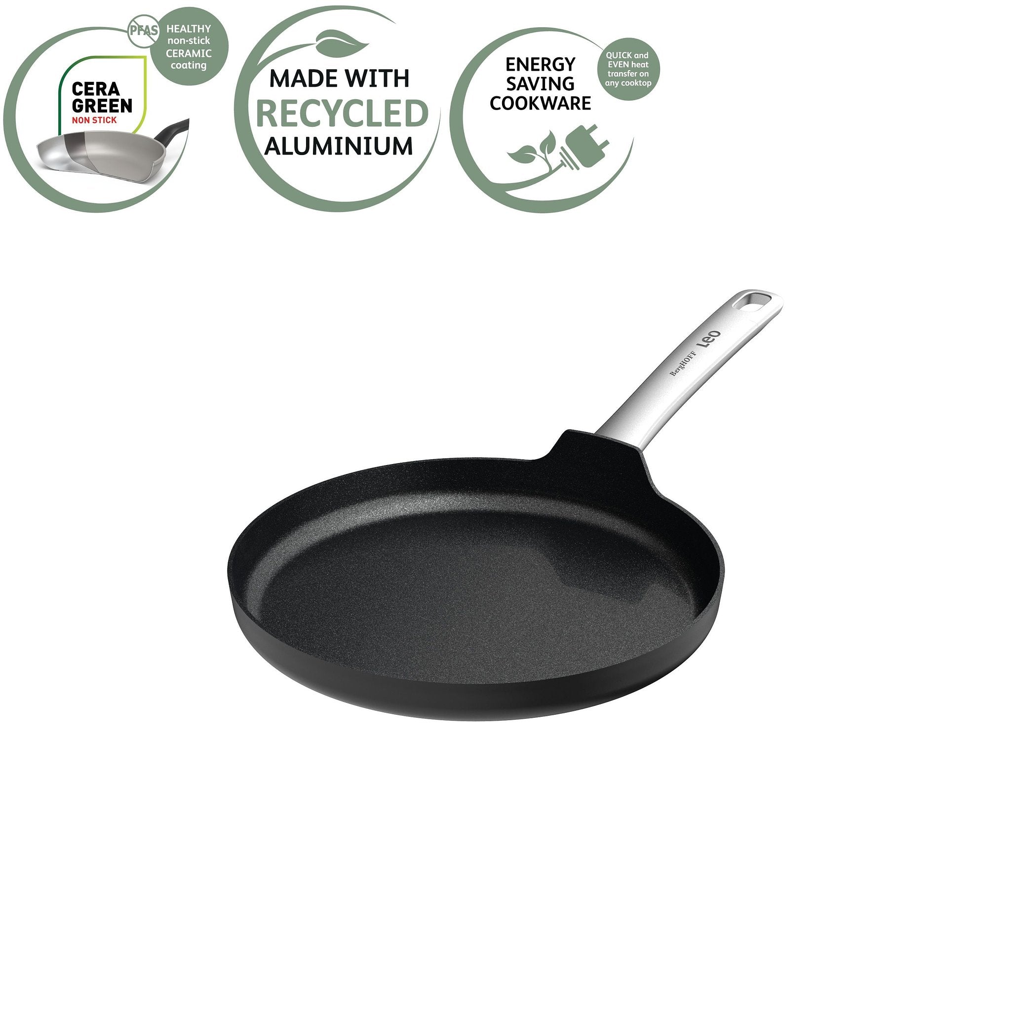 LEO RECYCLED Omeletpan antikleef Graphite 25cm