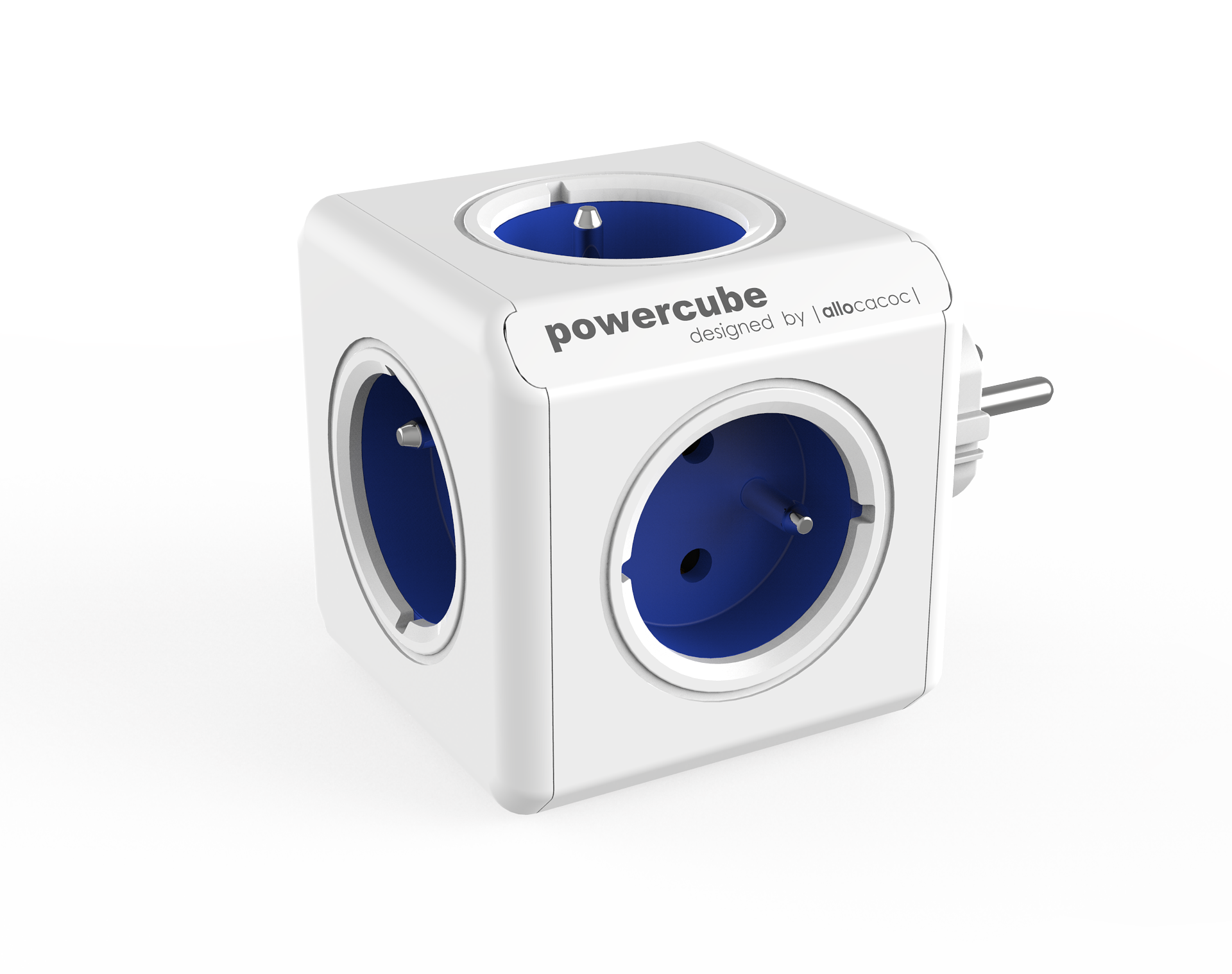 Allocacoc PowerCube® |Original| Type E (Belgium/France) / Blue