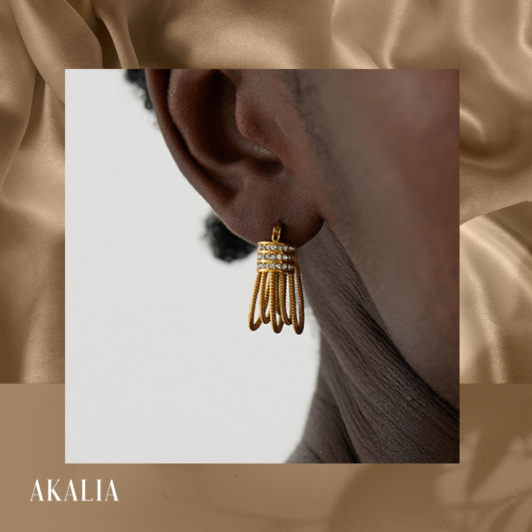 Akalia Around Pearls - 18 Carat Gold Plated Earrings with Pearls - Gold Earrings for Ladies