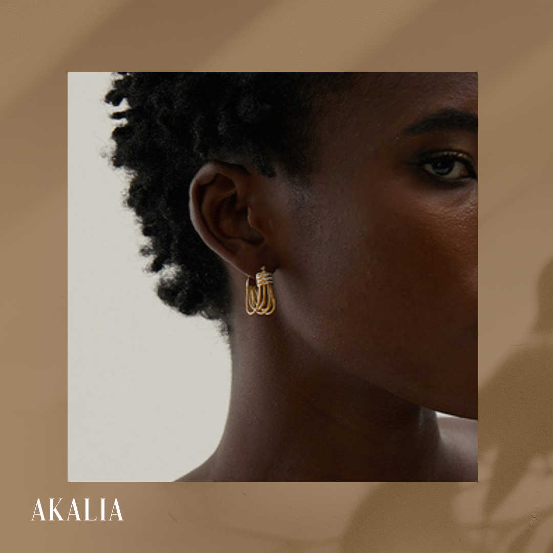 Akalia Around Pearls - 18 Carat Gold Plated Earrings with Pearls - Gold Earrings for Ladies