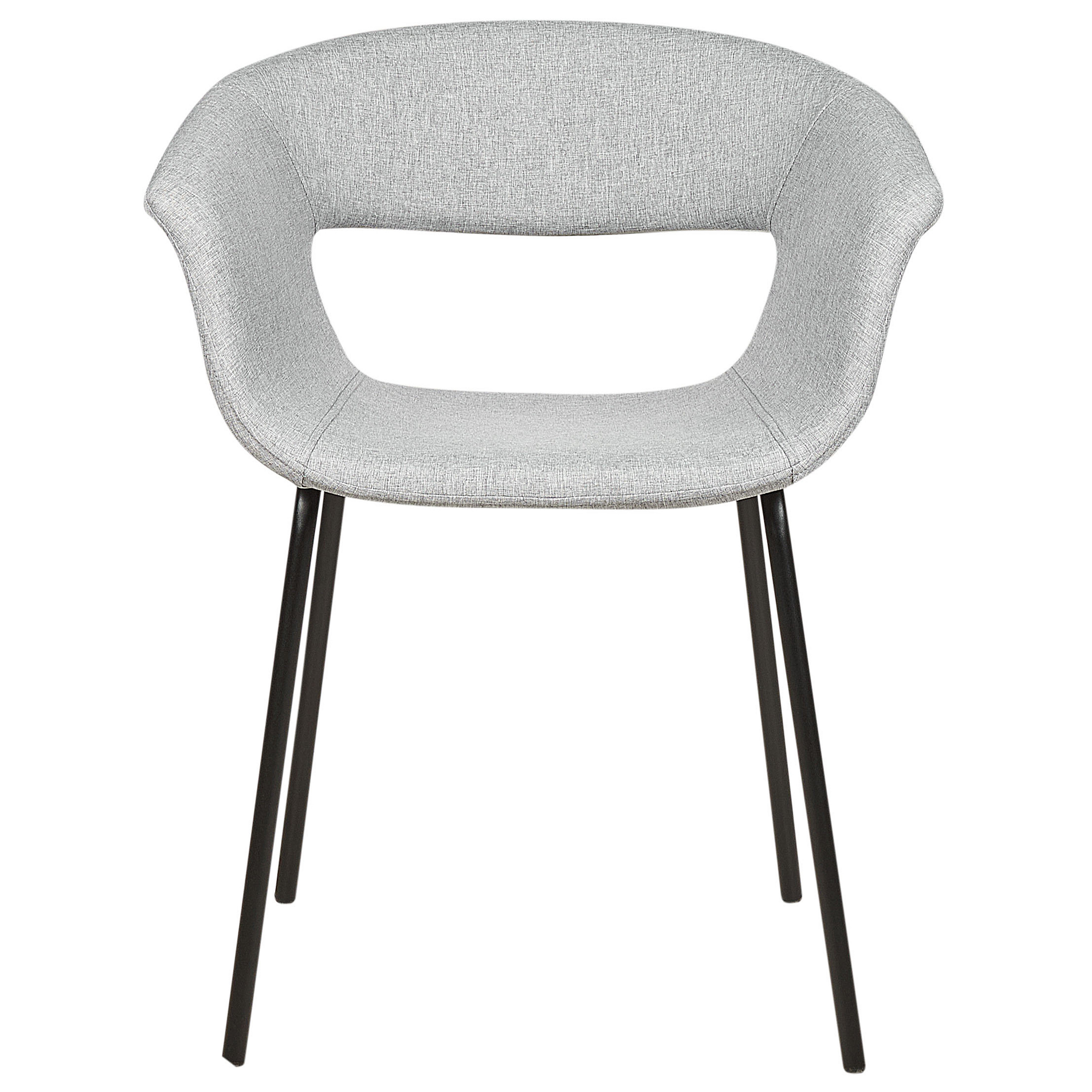 Beliani ELMA - Eetkamerstoelen set van 2 - Grijs - Polyester