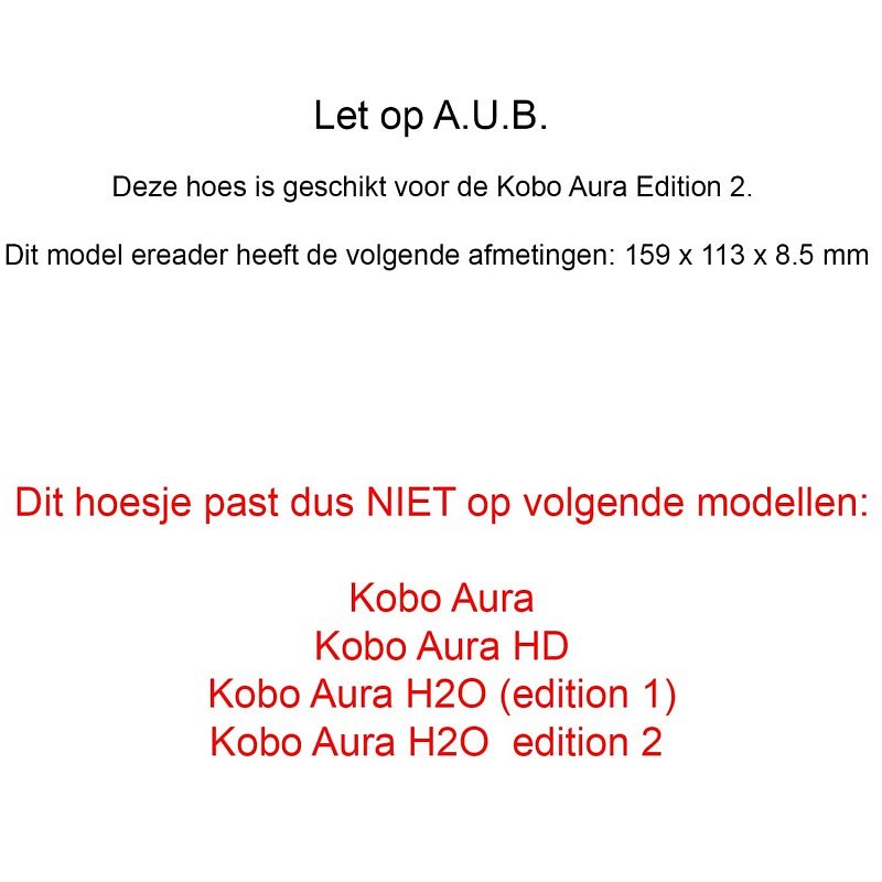 SleepCover Geschikt voor Kobo Aura Edition 2 Zwart