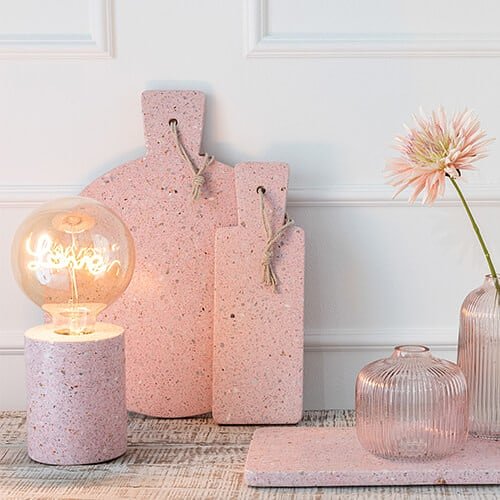 J-line Serveerplank Terrazzo Roze Large