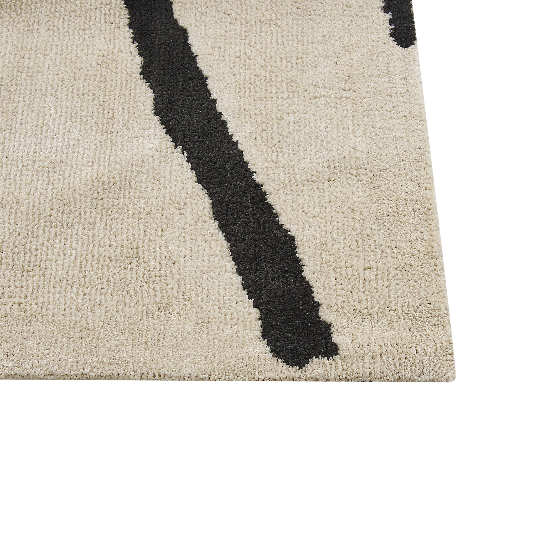 Beliani KOLPUR - Vloerkleed - Beige/Zwart - 160 x 230 cm - Polyester