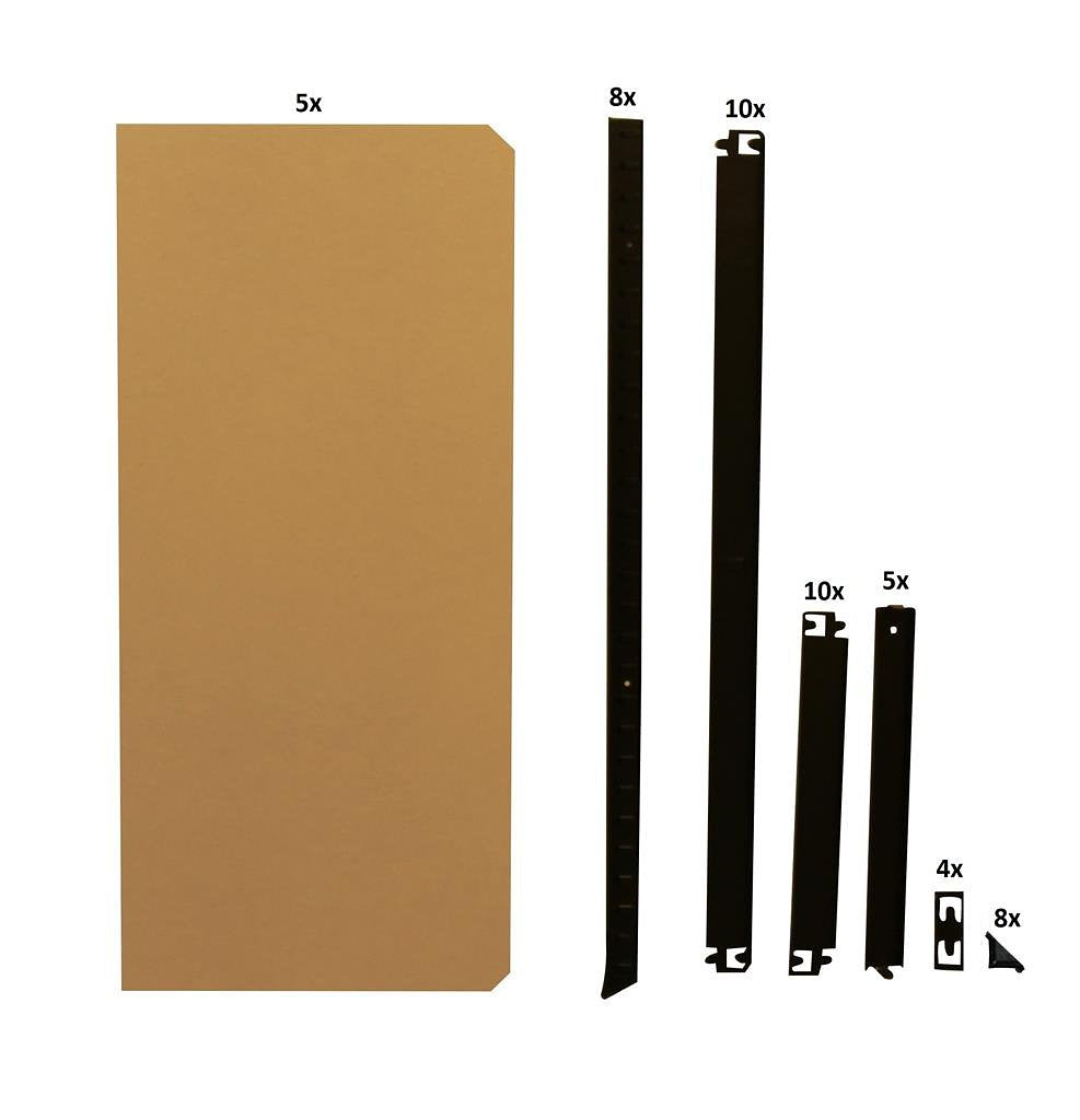 ERRO Stellingkast met 5 planken - zwart - 90cm