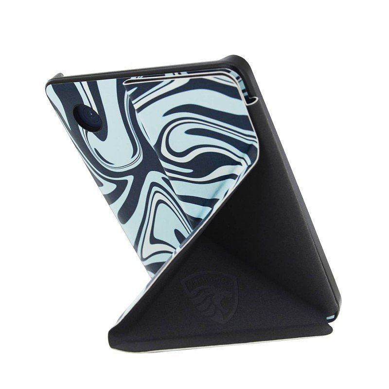 Hoesje Geschikt voor Kobo Clara 2E Origami Sleepcover -  - Abstract Petroleum kleuren