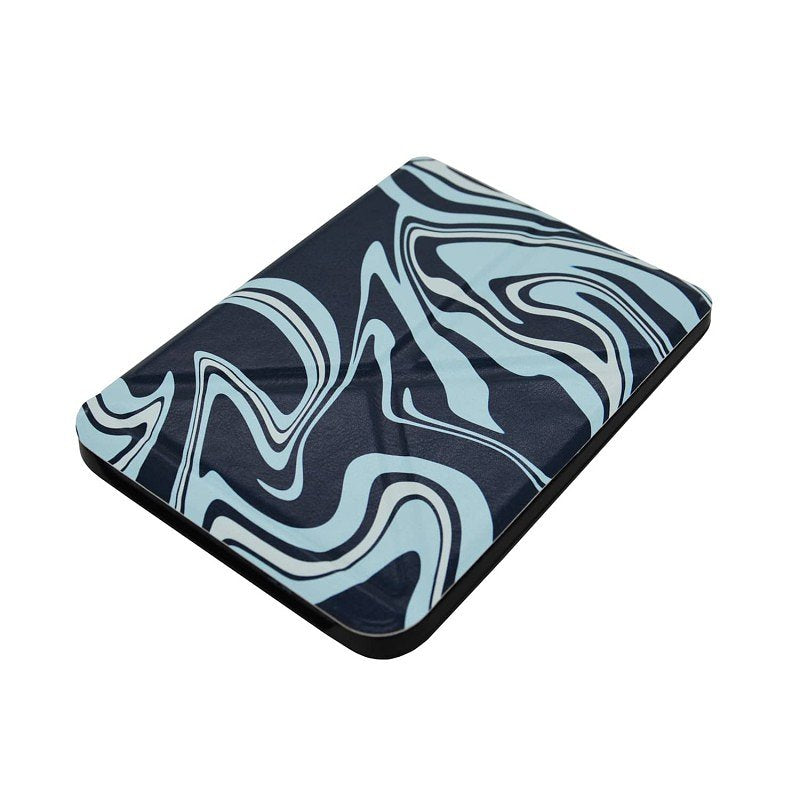 Hoesje Geschikt voor Kobo Clara 2E Origami Sleepcover -  - Abstract Petroleum kleuren