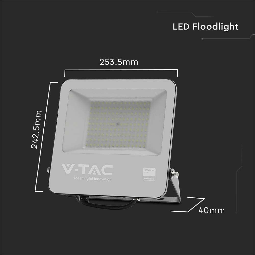 V-TAC VT-44101-B Black LED Floodlights - Samsung - IP65 - 100W - 11480 Lumens - 4000K - 5 Years
