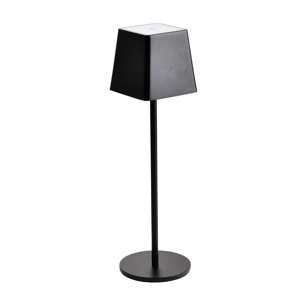 V-TAC VT-7563-B Rechargeable Table Lamps - Black - IP54 - 2W - 200 Lumens - 3000K