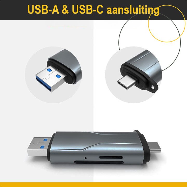 ThunderGold SD Kaart lezer USB C - Card reader USB 3.0 - Kaartlezer SD kaart - Geheugenkaartlezer -