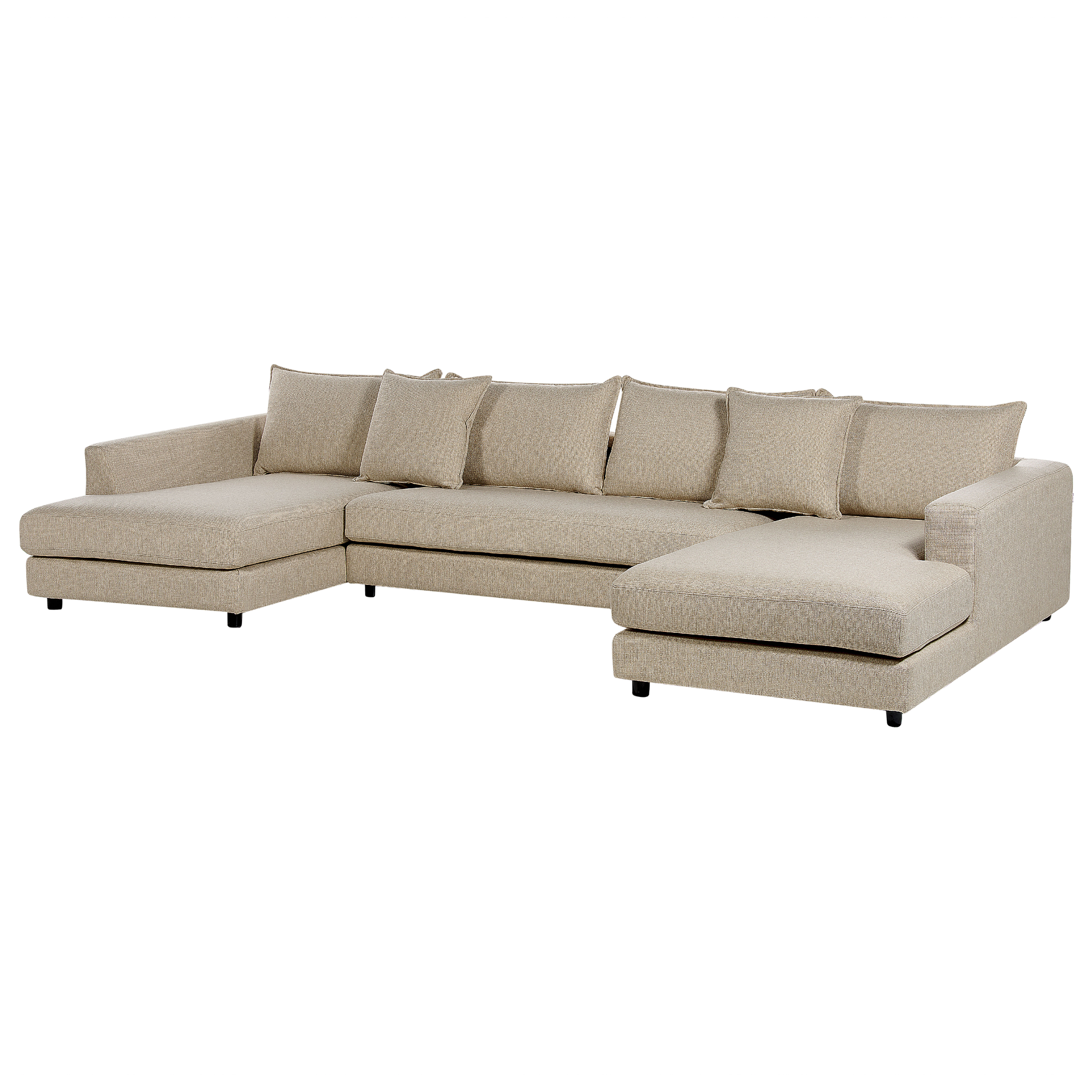 Beliani LILVIKEN - Bank U-vormig - Beige - 5 persoons - Polyester