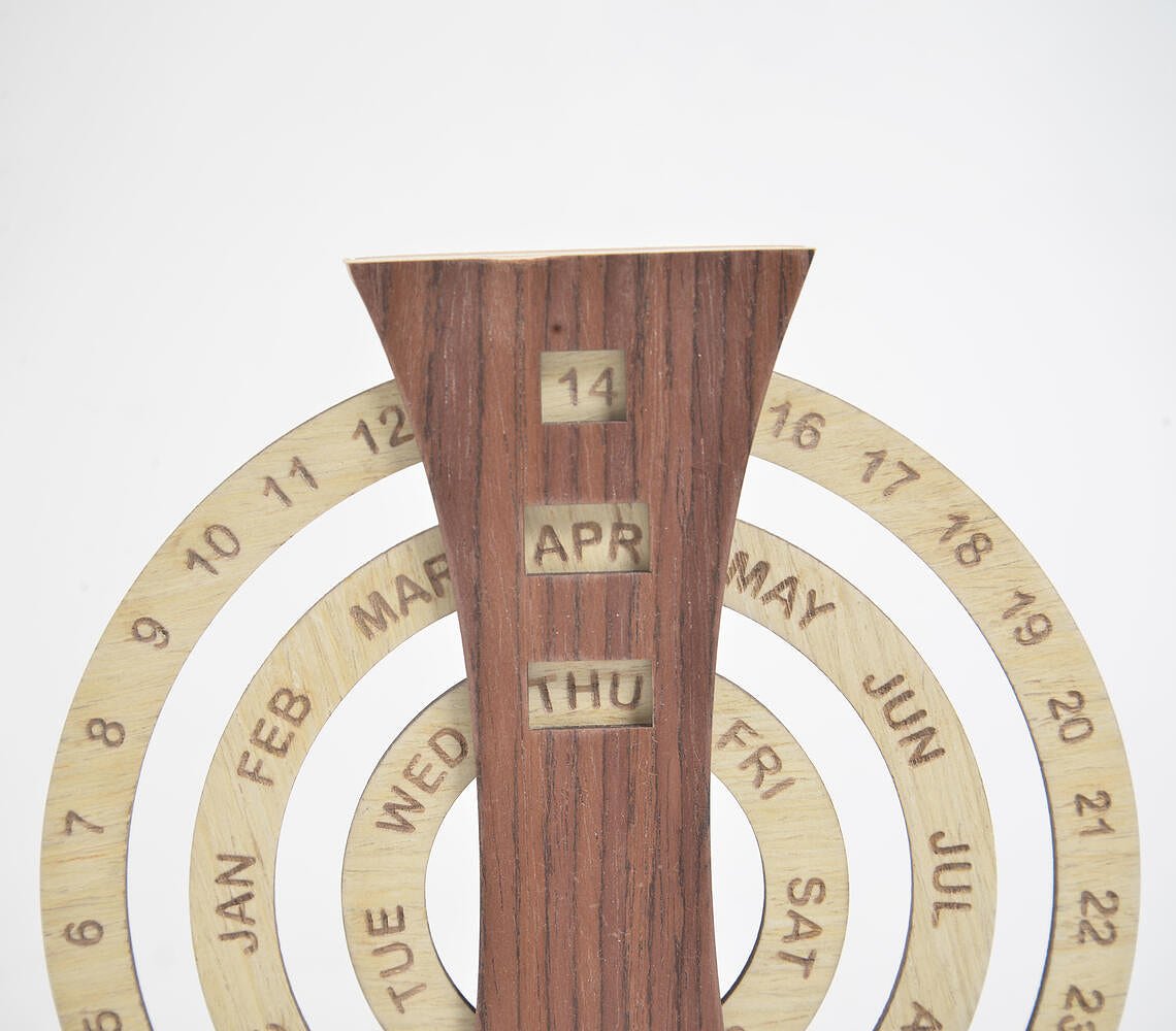 Circular Perpetual Wooden Calendar