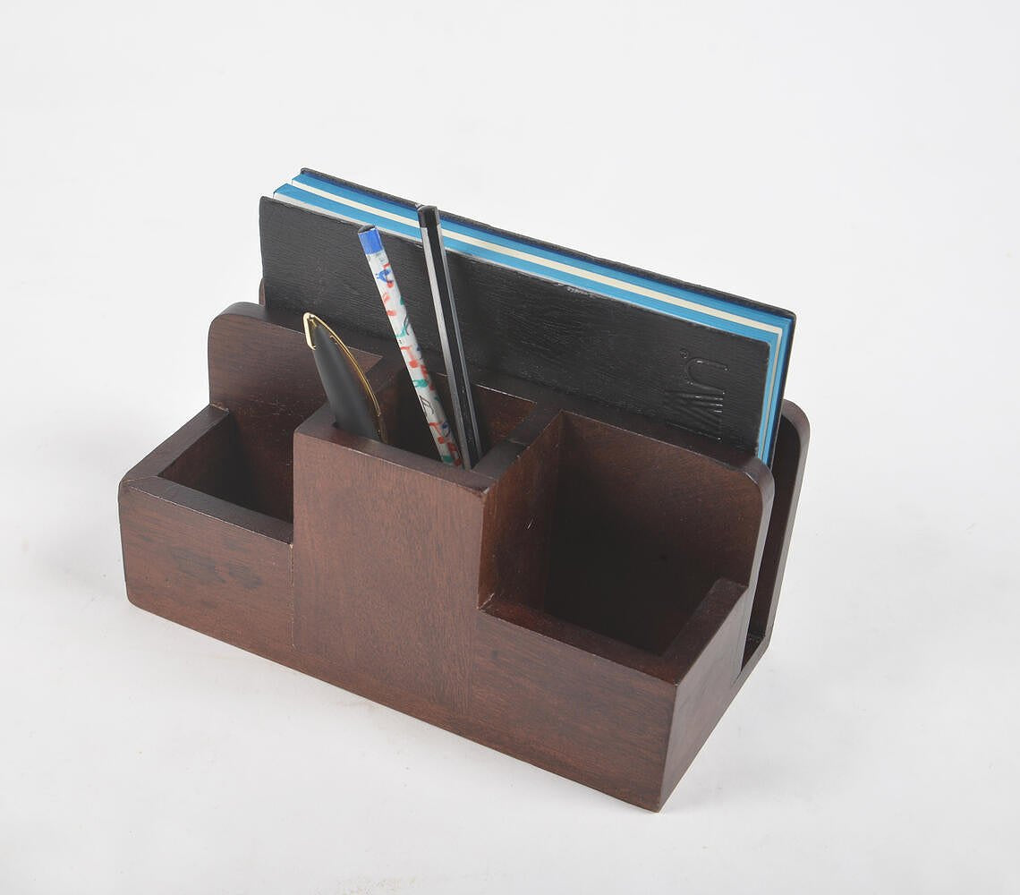 Dark Wooden Earthy Desk Organizer