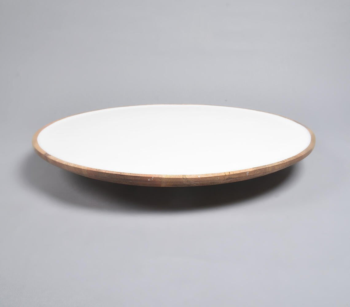 Enamelled mango Wood Rotating Cake Stand