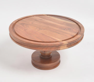 Farmhouse Raw Acacia Wood Cake Stand