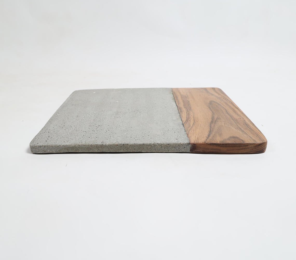 Hand Cut Acacia Wood & Concrete Cheese Board