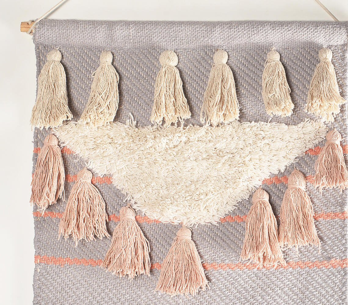 Handwoven Wool & Cotton Pastel Pop Wall Hanging