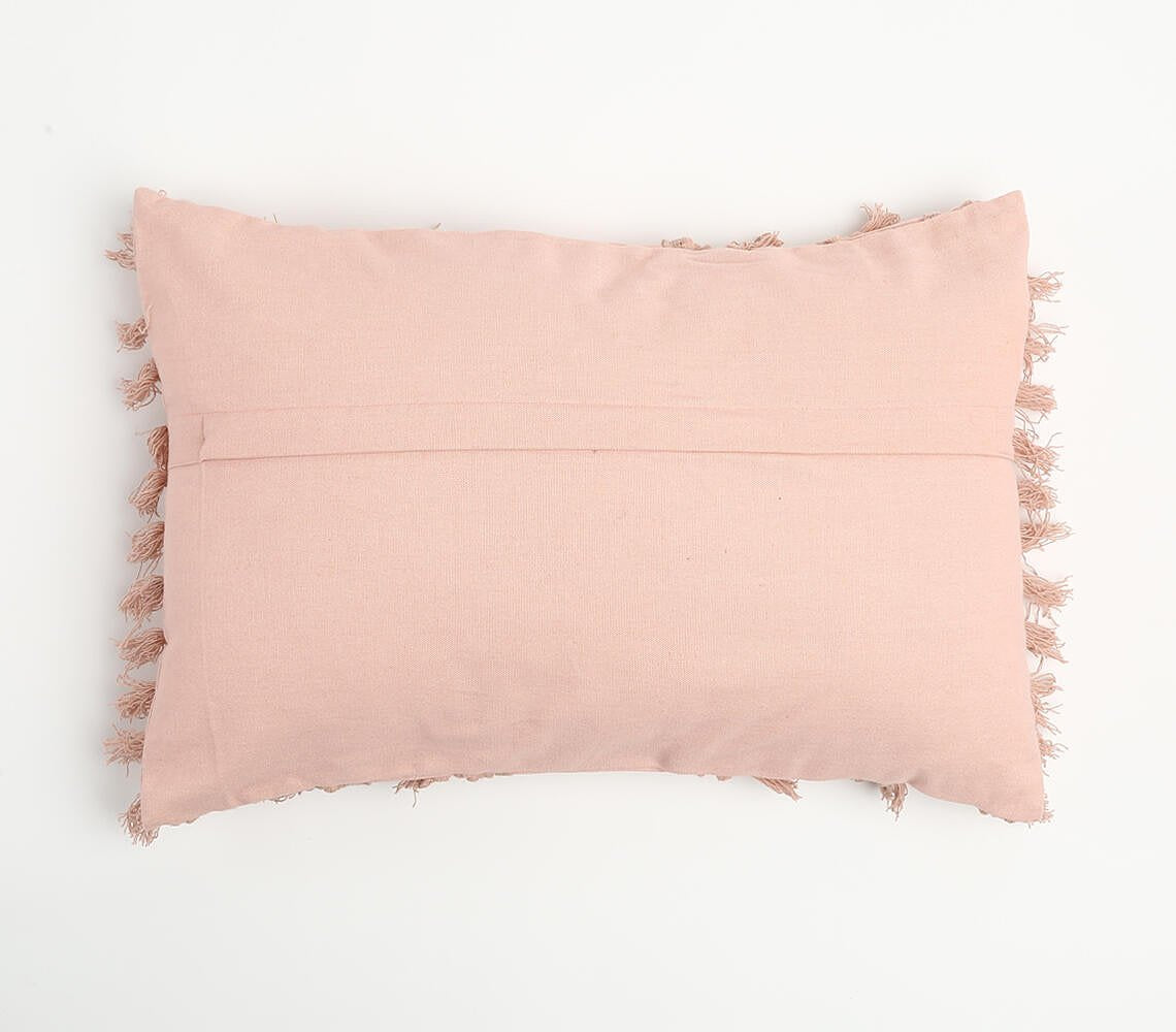 Pastel Blush Tasseled Cushion Cover