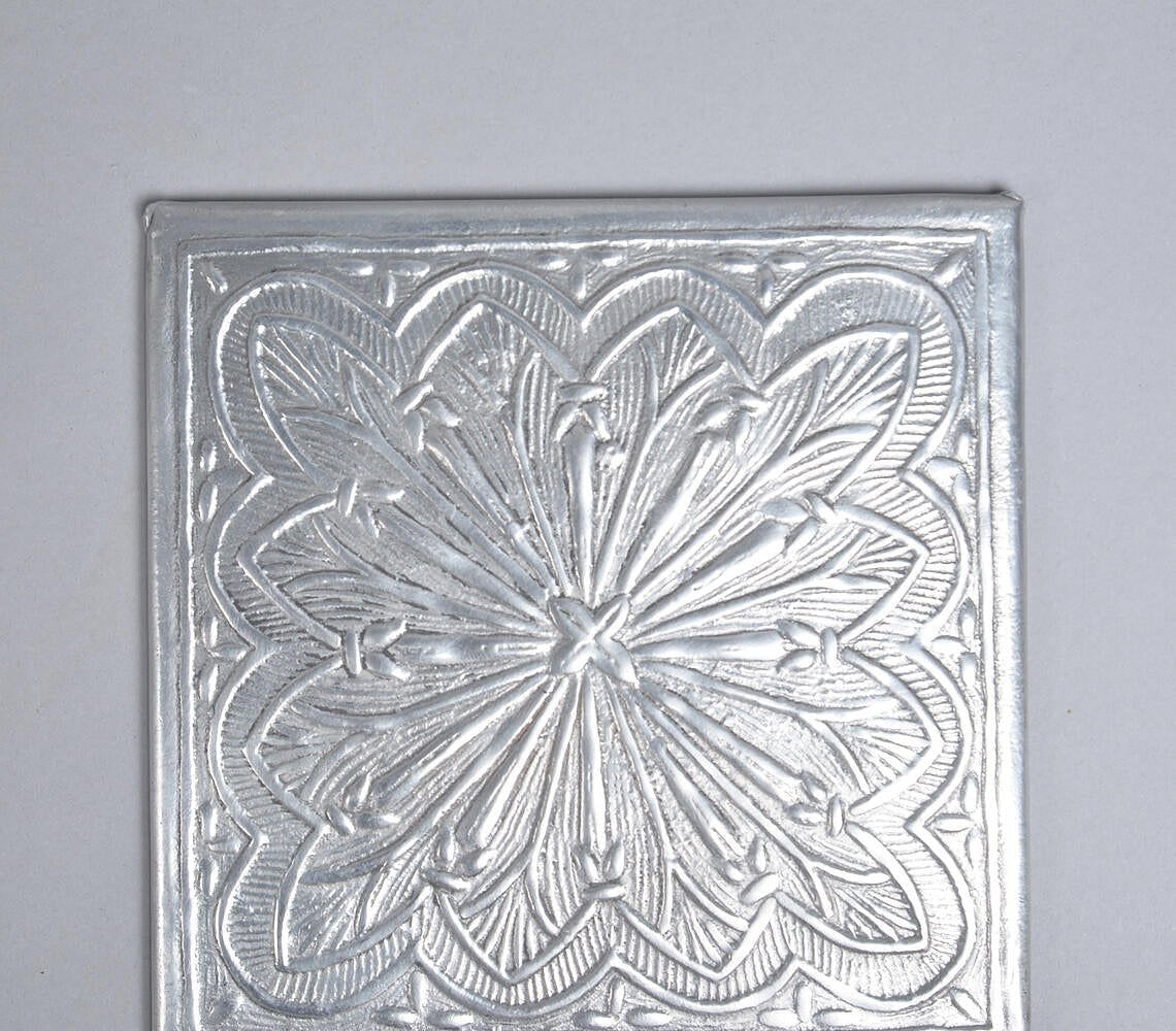 Silver-Toned Aluminium Square Wall Hanging