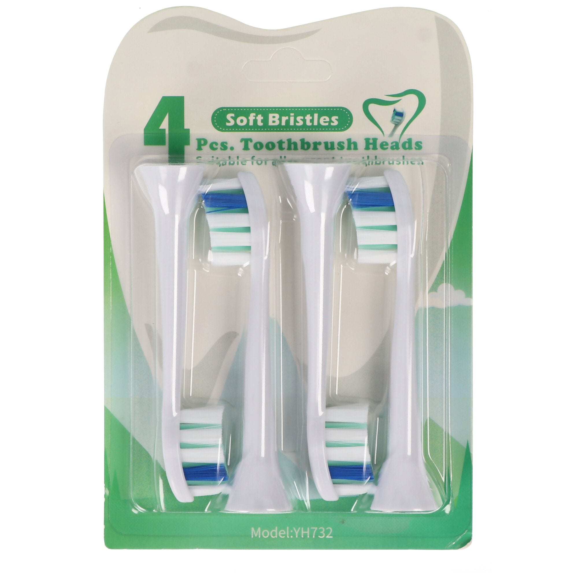 Pack of 4 Deep Cleaning Brush replacement toothbrush heads for electric toothbrushes from Philips, s