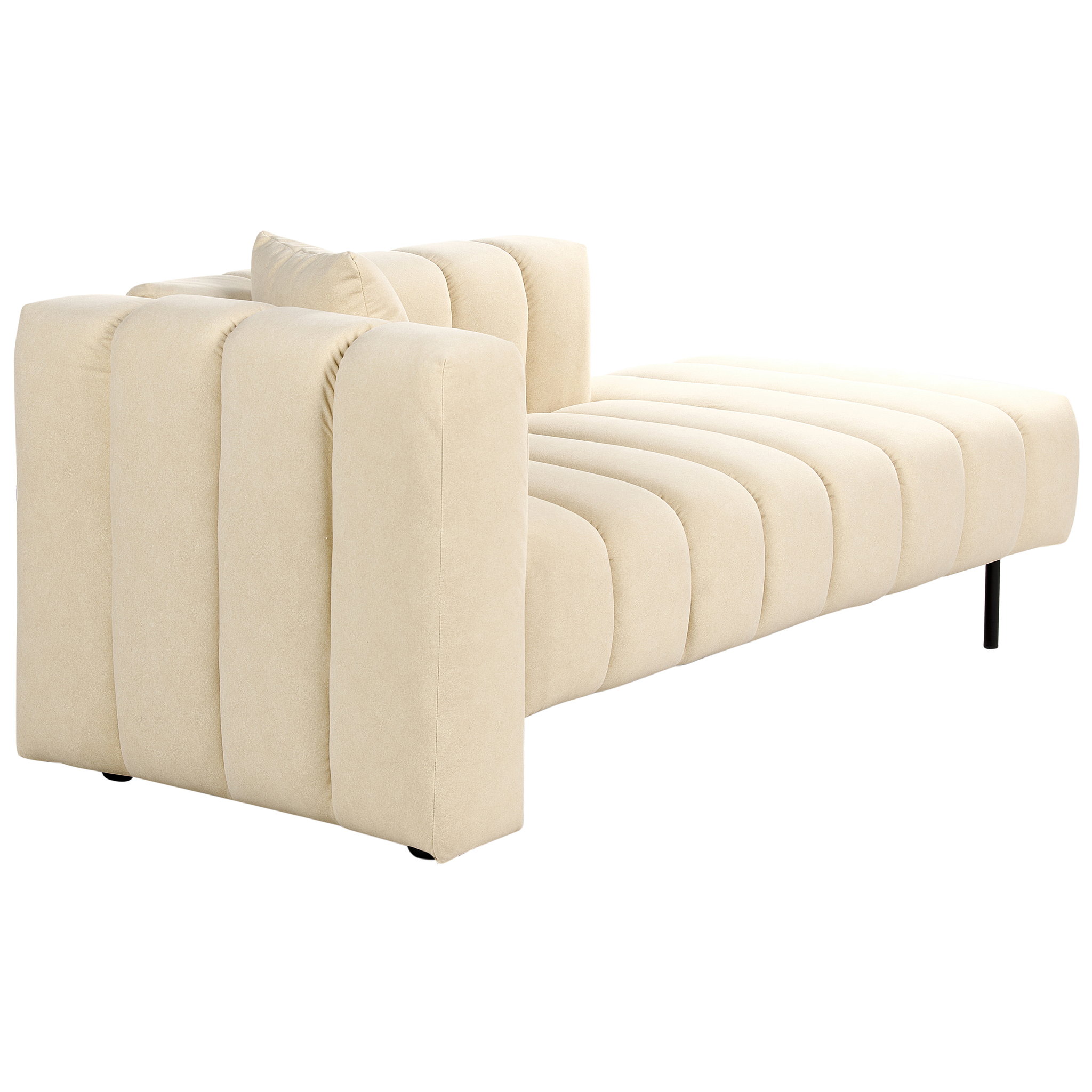 Beliani LANNILS - Chaise longue - Beige - Linkszijdig - Fluweel