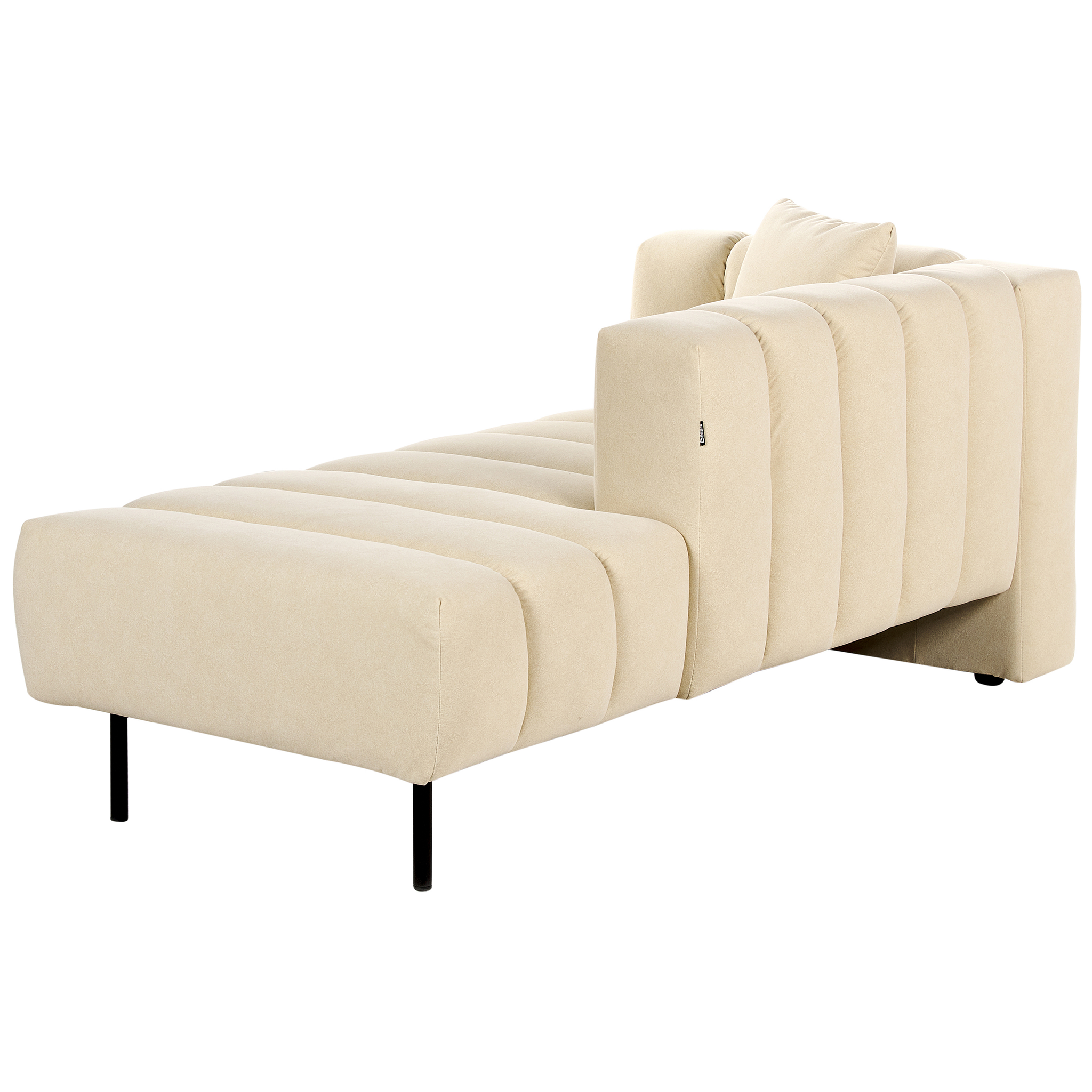 Beliani LANNILS - Chaise longue - Beige - Linkszijdig - Fluweel