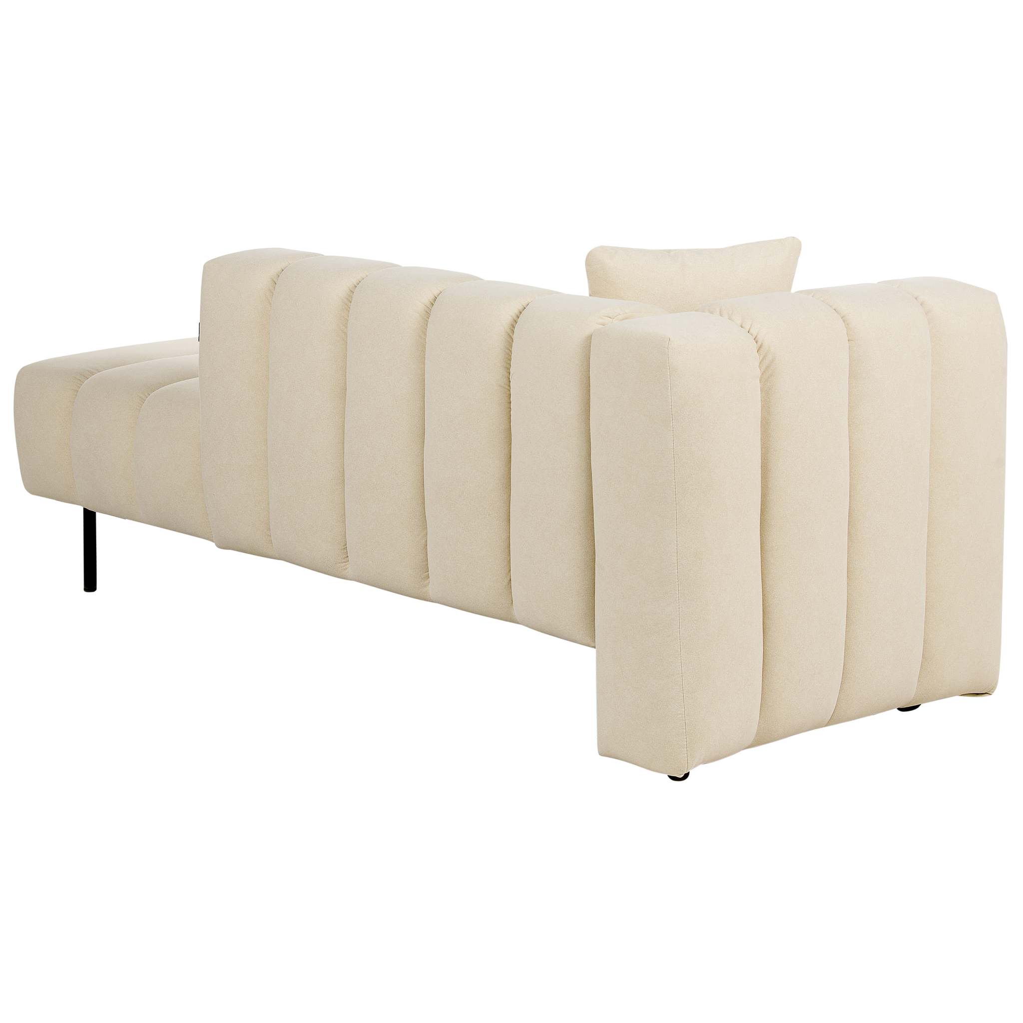 Beliani LANNILS - Chaise longue - Beige - Linkszijdig - Fluweel