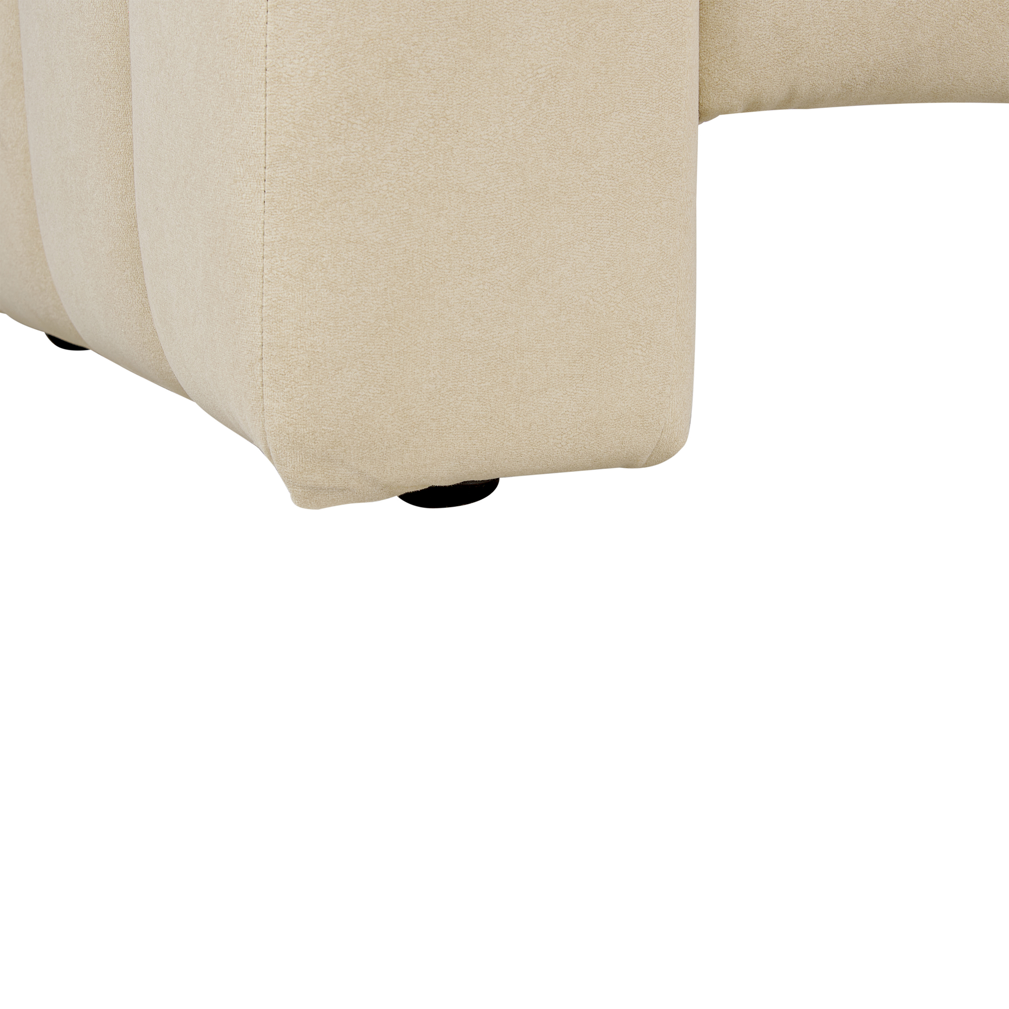 Beliani LANNILS - Chaise longue - Beige - Linkszijdig - Fluweel