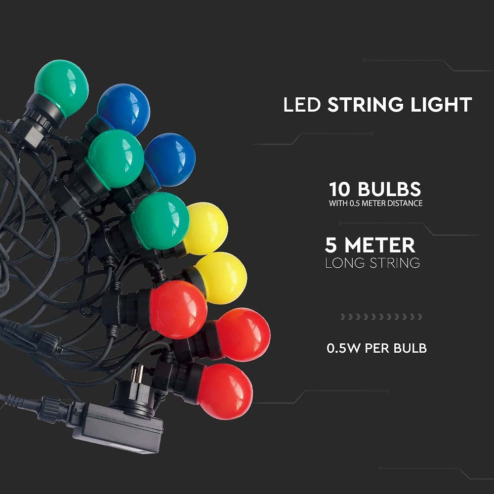 V-TAC VT-70510 LED Bulbs for String Lights - DC:24V - IP44 - 300 Lumens - RGB+Yellow