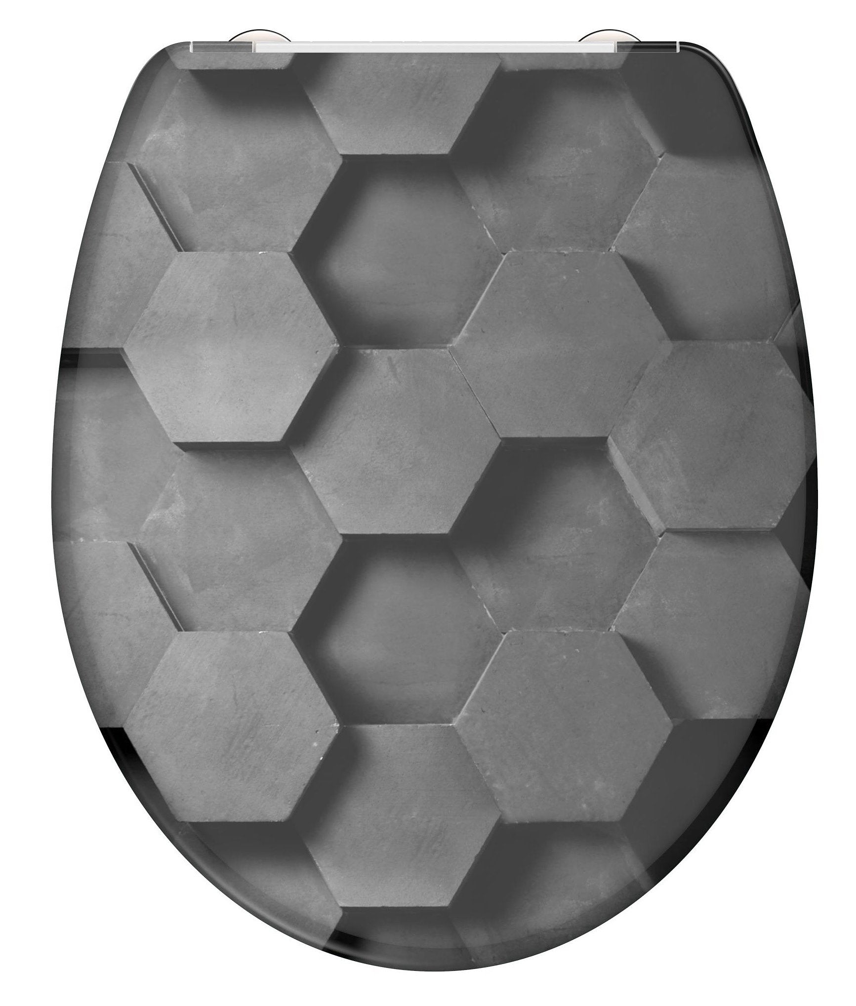 Schutte Duroplast WC-bril GREY HEXAGONS met soft-close en quick-release - 82392 82392