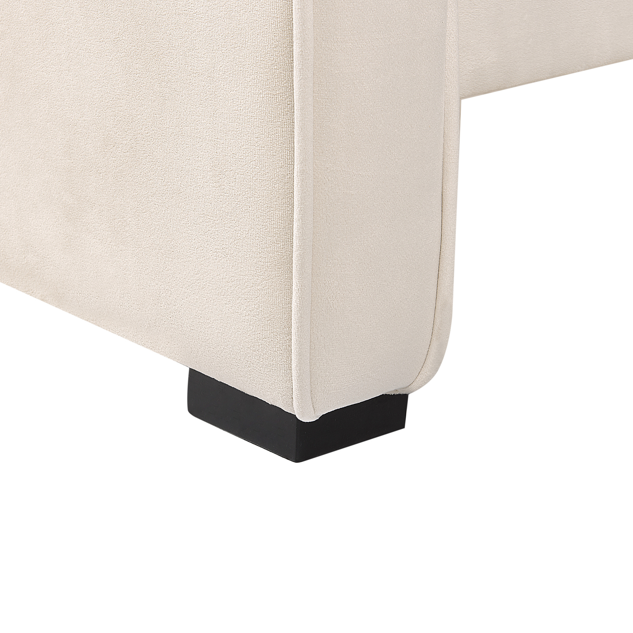 Beliani TEENIE - Eenpersoonsbed - Beige - 90 x 200 cm - Fluweel