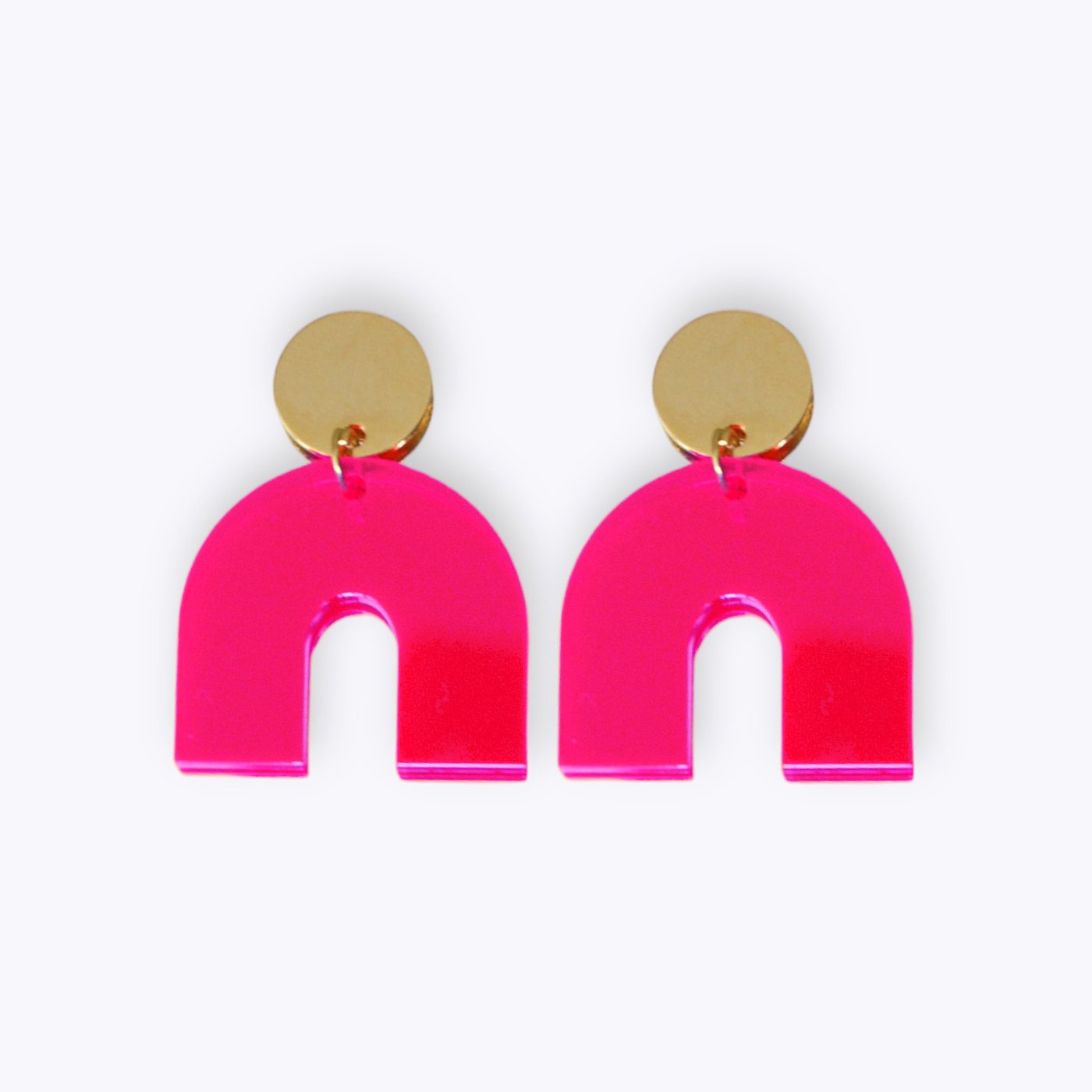 All Things We Like - Bow neon pink earrings