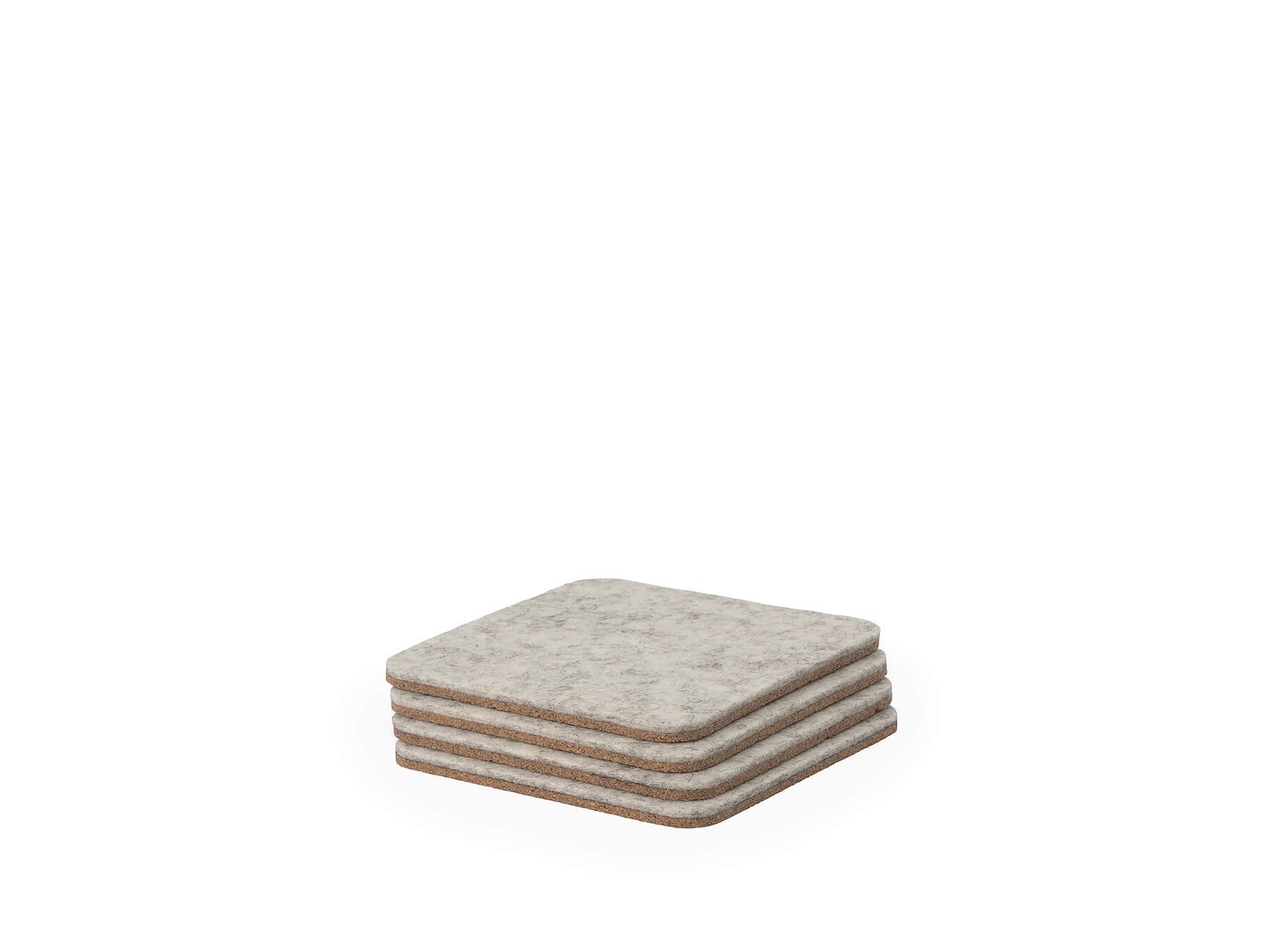 Felt & Cork Coasters – Set of 4 – Stone Grey