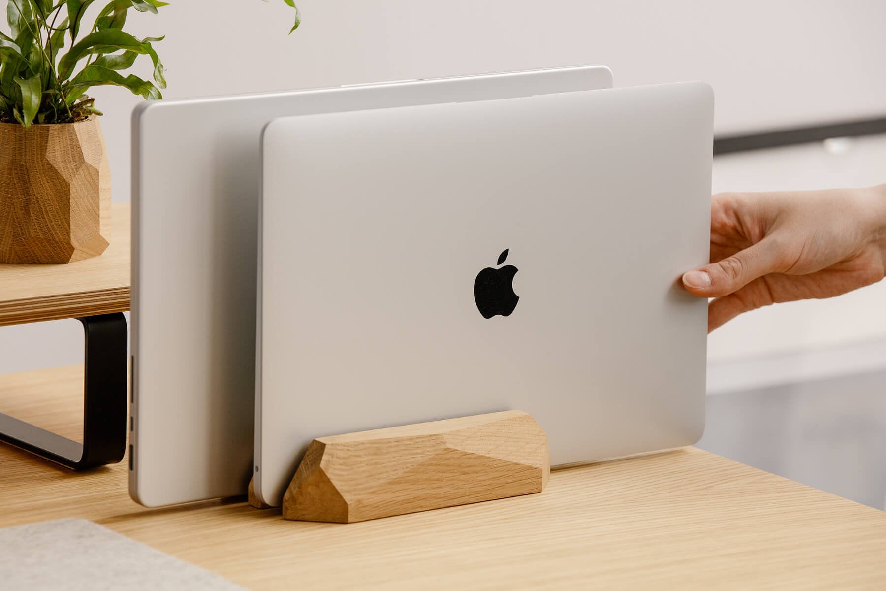 Dual Laptop Dock - Oak