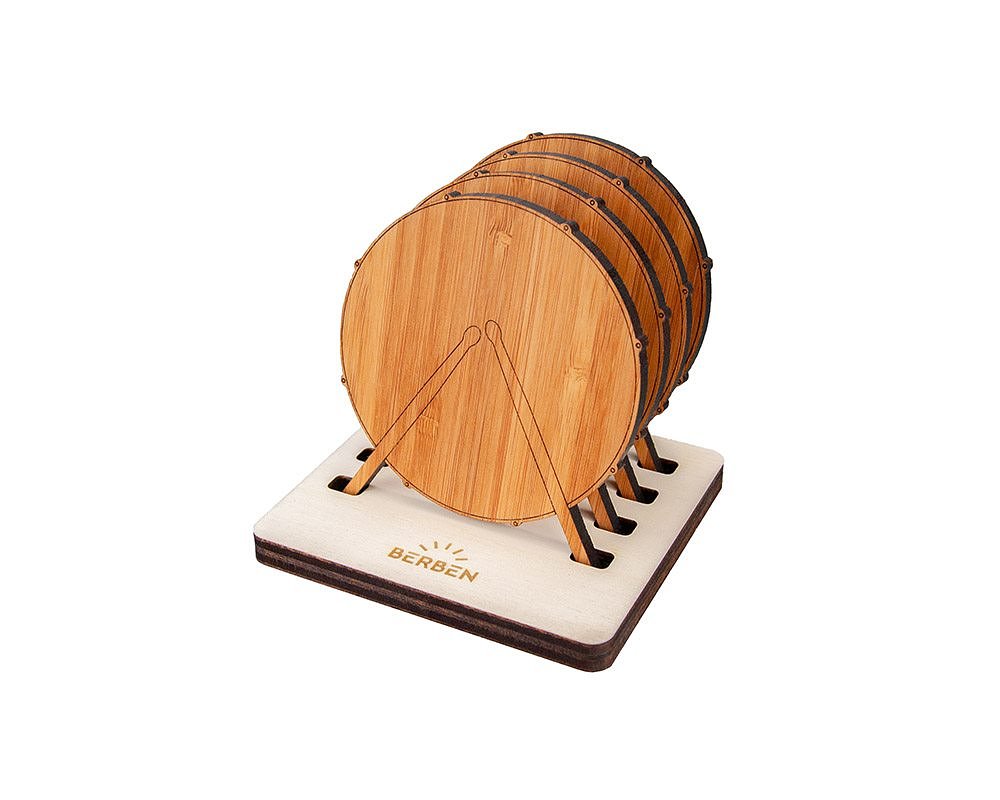 Coasters - Drum - Bamboo (Set of 4)