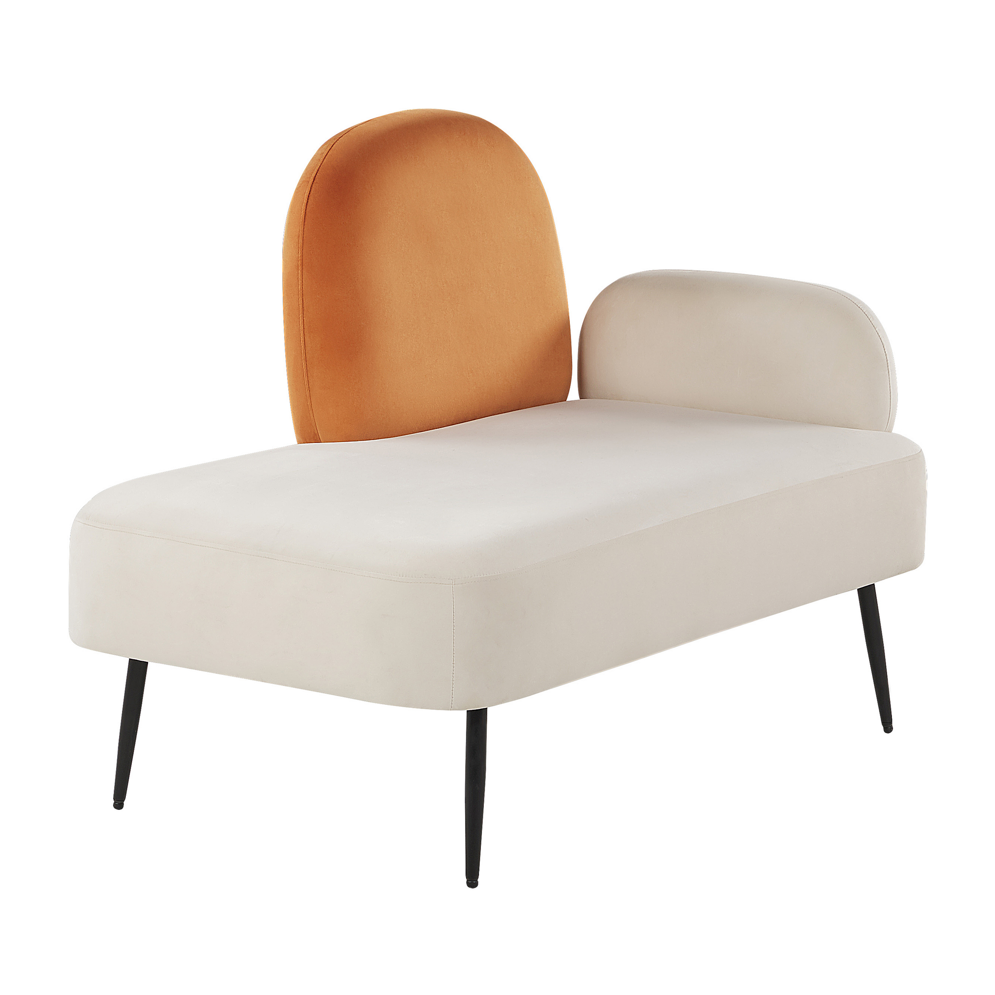 Beliani ARCEY - Chaise longue - Wit/Oranje - Fluweel