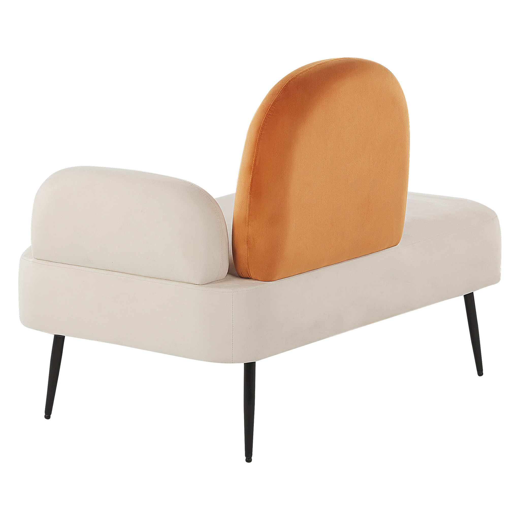 Beliani ARCEY - Chaise longue - Wit/Oranje - Fluweel