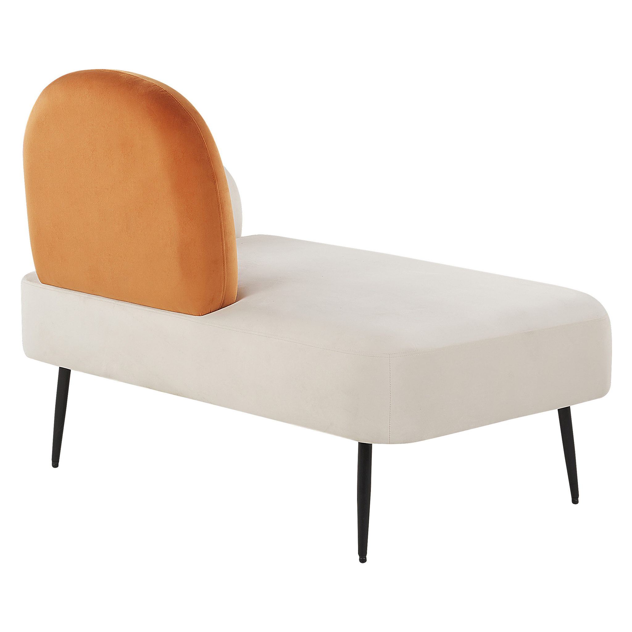 Beliani ARCEY - Chaise longue - Wit/Oranje - Fluweel