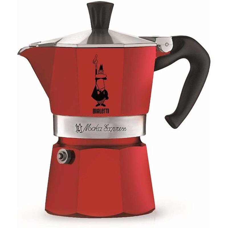 Italiaanse Koffiepot Bialetti Moka Rood 3 Koppar Metaal Aluminium (3 Stuks)