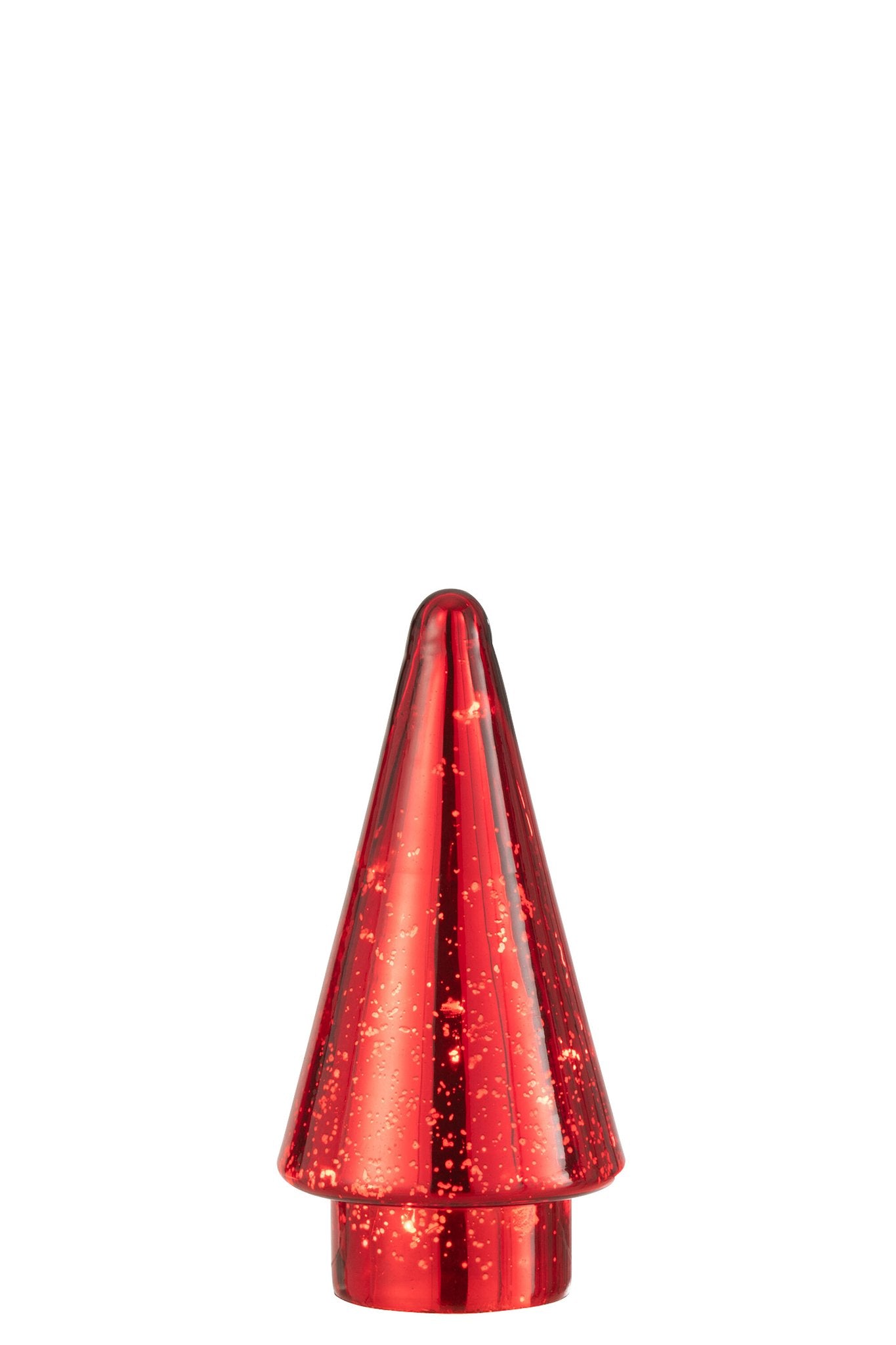 J-Line Kerstboom - glas - rood - LED lichtjes - small