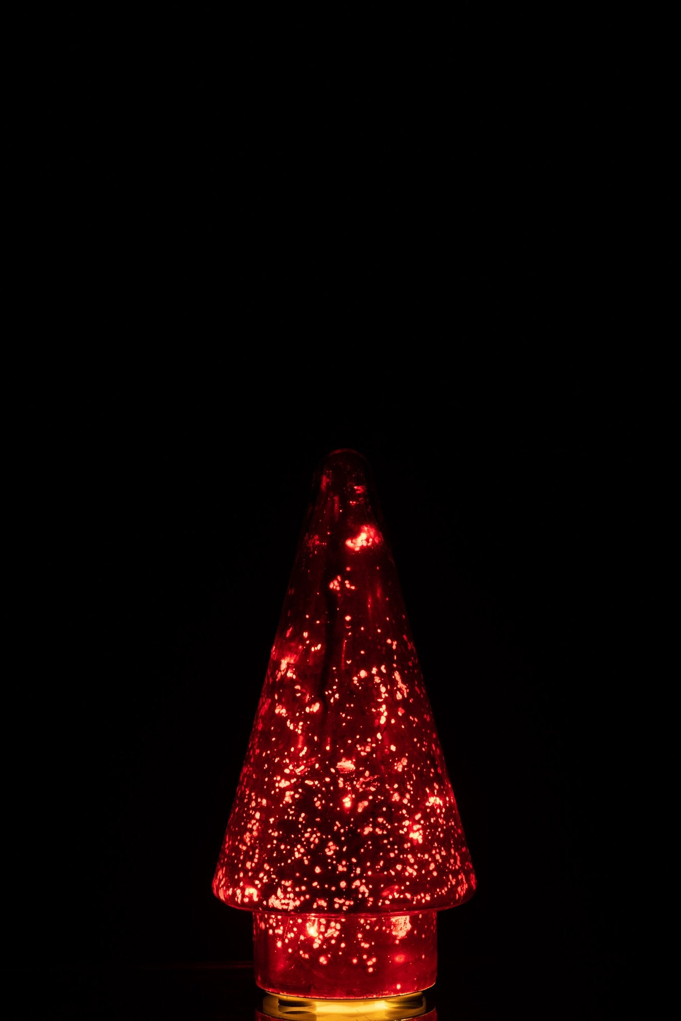 J-Line Kerstboom - glas - rood - LED lichtjes - small