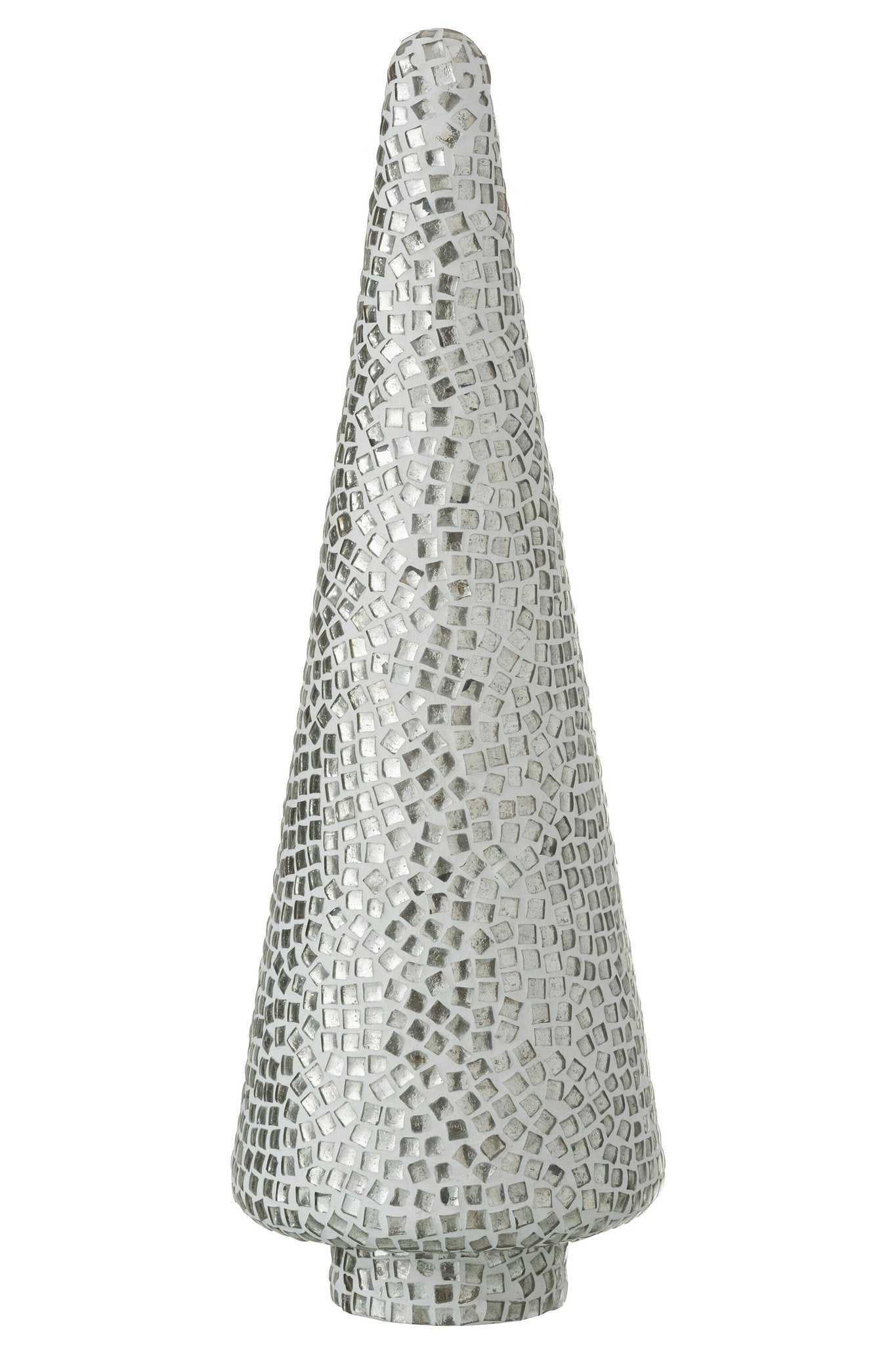 J-Line Kesrtboom Mozaiek - glas - wit/zilver